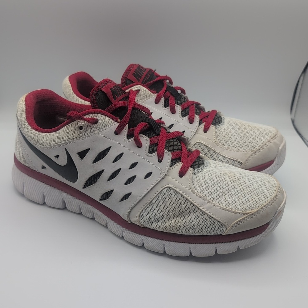 Nike Flex 2013 Run Shoes Sneakers Men's 9 White Red Black 579821-101